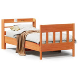 Bed Frame without Mattress Wax Brown 100x200 cm Solid Wood Pine 3307013