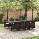 Garden Dining Set 9 pcs Brown Polypropylene 3378741