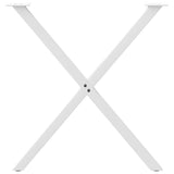 ZNTS Dining Table Legs X-Shaped 2 pcs White 80x cm Steel 4012921