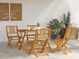 with Cushion 4 pcs Natural 40 x 42 x 85 cm Solid Acacia Wood 42028101