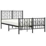 Metal Bed Frame without Mattress with Footboard Black 120x190cm 374452
