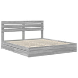 Storage Bed Grey Sonoma 180 x 200 cm Engineered Wood 3411553