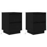 Bedside Cabinets with LED Lights 2 pcs Black 38x34x50 cm 861286