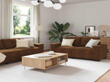 Sofa 2 pcs Brown Fabric 3324719
