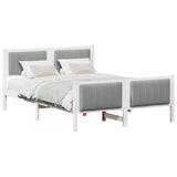 Bed frame White and light grey 135 x 190 cm Solid pine wood 878483