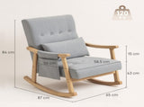 Wood Frame Rocking Accent Chair - Light Grey T3398P424904