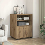 Rolling Cabinet Artisian Oak 60x48x81 cm Engineered Wood 853172