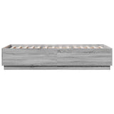 Bed Frame with LED without Mattress Grey Sonoma 90x200 cm 3209637