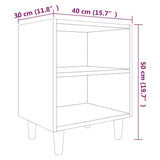 Bed Cabinets with Solid Wood Legs 2 pcs Grey Sonoma 40x30x50 cm 813101