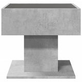 ZNTS Coffee Table with LED Concrete Grey 50x50x45 cm Engineered Wood 847528