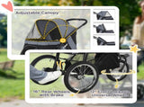 Pet Stroller Jogger for Medium Small Dogs, Foldable Cat Pram Dog Pushchair with Adjustable Canopy, 3 T3398P347583
