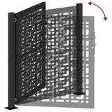 Garden Gate Black 100x100 cm Steel Cross Design 4100999