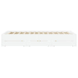 Bed Frame with Drawers without Mattress White 150x200 cm King Size 3207266