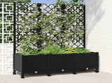 Garden Planter with Trellis&Wheels Black 120 x 40 x 146 cm PP 3423057