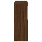 Side Cabinet with LED Lights Brown Oak Engineered Wood 836629