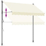 Retractable Awning Cream 300x150 cm Fabric and Steel 368747