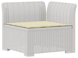 4-Seater Garden Sofa with Cushions Rattan Look PP White 3443970