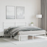 Metal Bed Frame without Mattress with Headboard White 150x200cm 355416