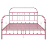 284512 Bed Frame without Mattress Pink Metal 120x200 cm