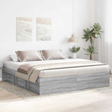 Bed Frame without Mattress Grey Sonoma 200x200 cm 3203892