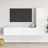 3 Piece TV Cabinet Set White Engineered Wood 3078656