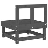 Garden Middle Sofas 2 pcs Grey Solid Wood Pine 825403