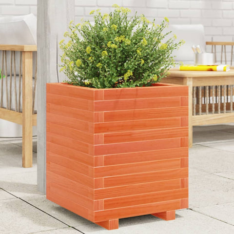 ZNTS Garden Planter Wax Brown 40x40x49.5 cm Solid Wood Pine 3282511