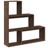 ZNTS Room Divider Bookcase 3-Tier Brown Oak 123x29x123 cm Engineered Wood 857991