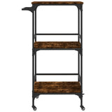 Kitchen Trolley Smoked Oak 60.5x50x105 cm Engineered Wood 842338