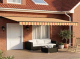 Manual Retractable Awning Yellow and Orange 4 x 3.5 m 3420447