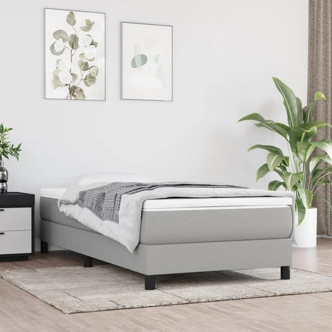 Box Spring Bed Frame Light Grey 90x200 cm Fabric 3120484