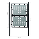 ZNTS Black Single Door Fence Gate 100 x 250 cm 141689