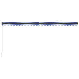 Manual Retractable Awning with LED 600x300 cm Blue and White 3051272