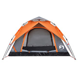 ZNTS Camping Tent Dome 4-Person Grey and Orange Quick Release 4004183