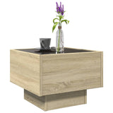 ZNTS Side Table with LED Sonoma Oak 40x40x30 cm Engineered Wood 847499