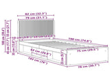 Bed Frame with Storage and Headboard Old Wood 75 x 190 cm 3413915