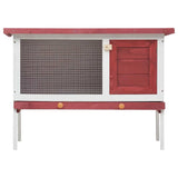 Outdoor Rabbit Hutch 1 Layer Red Wood 170830