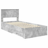 Bed Frame with Drawer Concrete Grey 90 x 200 cm Engineered Wood 3410943