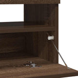 TV Cabinet with LED Lights Brown Oak 80x35x40 cm 815725