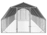 Chicken Run with Roof 2.5x10x2.25 m Galvanised Steel 3328524