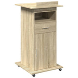 Lectern with Wheels & Drawer Sonoma Oak 55x55x107 cm Engineered Wood 848026