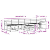 Outdoor Sofa Set 8 pcs White Solid Acacia Wood 3387968