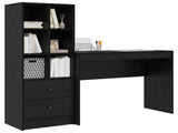 Desk with Drawer with Shelf with Storage 2 pcs Black Oak 3337330