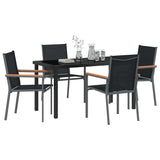 Garden Dining Set 5 pcs Black Powder-coated Steel 3379088