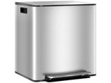 60L Dual Compartment Stainless Steel Bin, with Deodoriser Holders - Silver Tone T3398P343445