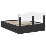 Bed Frame with Drawer Black 150 x 200 cm Engineer Wood 3412992