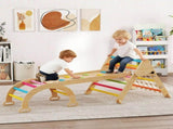 8-in-1 Toddler Climbing Frame, Indoor Play Triangle Set with Slide, Arch and Triangle Ladder, T3398P422166