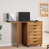 Rolling Cabinet with Desk MOSS Honey Brown Solid Wood Pine 355900