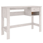 ZNTS Desk HAMAR White 110x40x75 cm Solid Wood Pine 340457