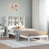 Bookcase Bed without Mattress White 90x190 cm Single Solid Wood Pine 3321574